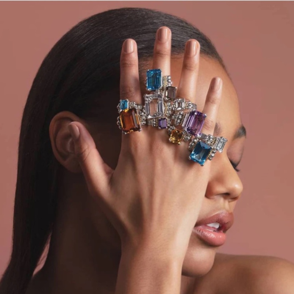 Lagos Blue Topaz Ring&Earrings - Picture 3 of 16